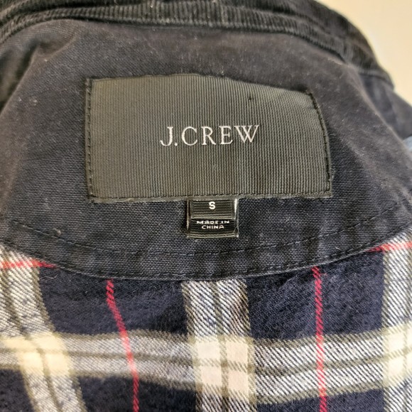 J. Crew color block waxed Utility Jacket in Navy and Tan sz S - Picture 7 of 8